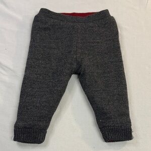 Yellow Apple - 3-6M Cozy Grey Knit Kids Bottoms w/ Sherpa Lining